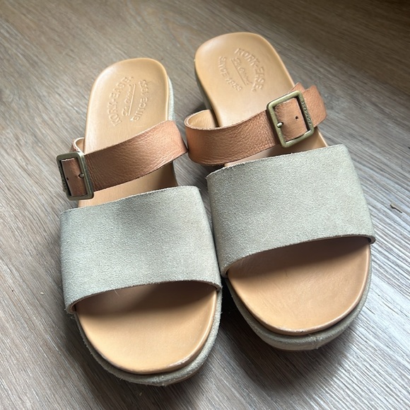Kork-ease tan slides, suede and leather - Picture 4 of 4